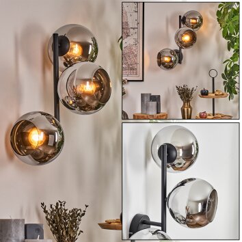 Koyoto Boule lumineuse, Applique murale Chrome, Fumé, 3 lumières Koyoto Boule lumineuse, Applique murale Chrome, Fumé, 3 lumières