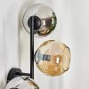 Koyoto Boule lumineuse, Applique murale Ambre, Chrome, Fumé, 3 lumières