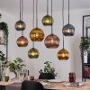 Koyoto Suspension, Boule lumineuse, Suspension Écru, Noir, 8 lumières