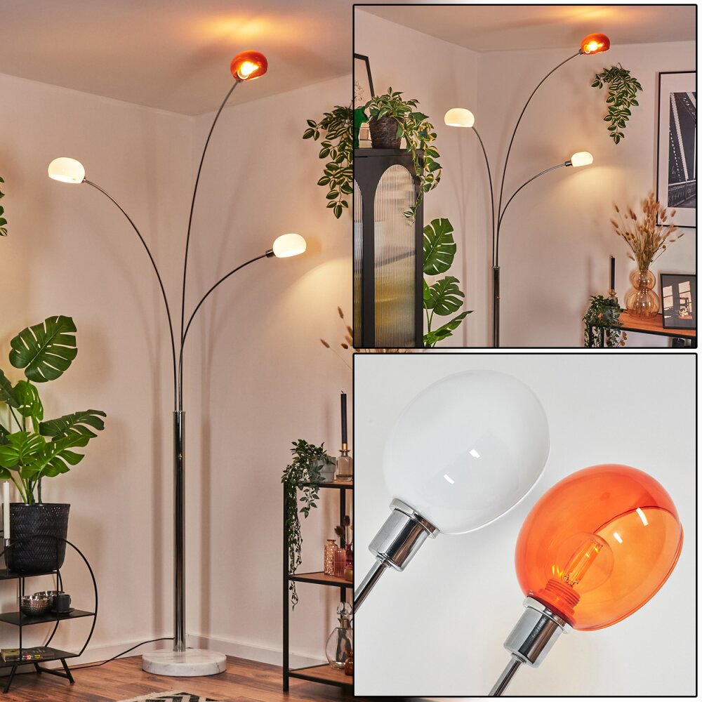 Nikkala Lampadaire Chrome, Blanc, 3 lumières main product photo