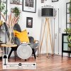 Soungou Lampadaire Chrome, Écru, 1 lumière