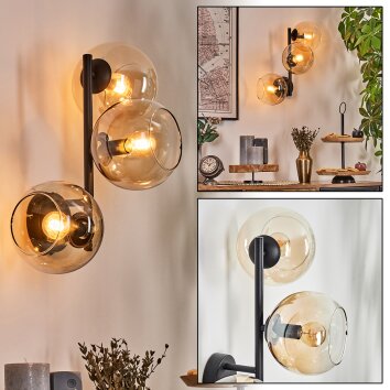 Koyoto Boule lumineuse, Applique murale Ambre, Clair, 3 lumières