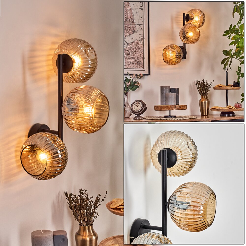 Ripoll Boule lumineuse, Applique murale Ambre, 3 lumières main product photo