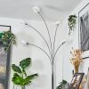 Nikkala Lampadaire Chrome, Blanc, 5 lumières