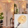 Nikkala Lampadaire Chrome, Blanc, 5 lumières