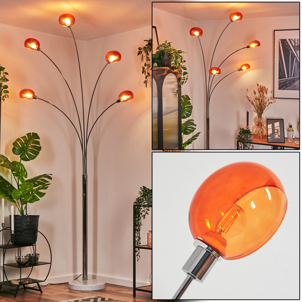 Nikkala Lampadaire Chrome, Blanc, 5 lumières main product photo