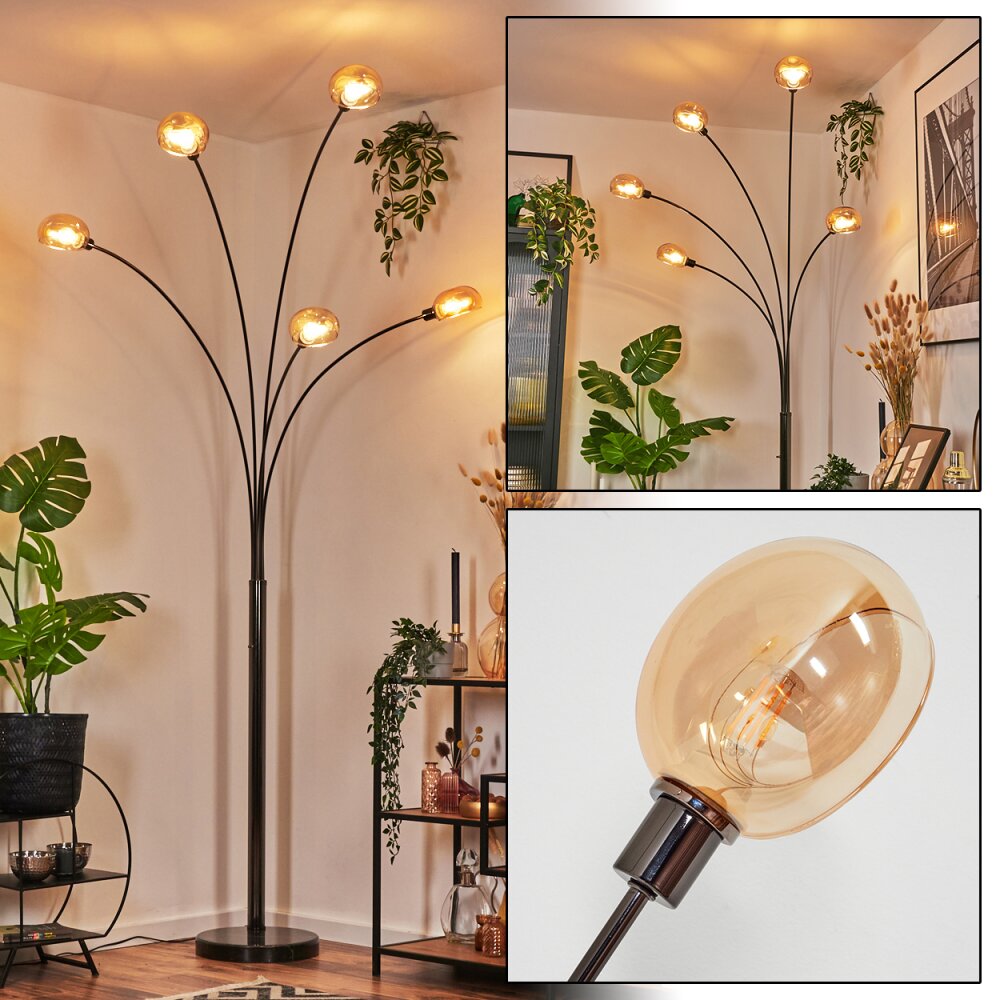 Nikkala Lampadaire Chrome, Noir, 5 lumières main product photo