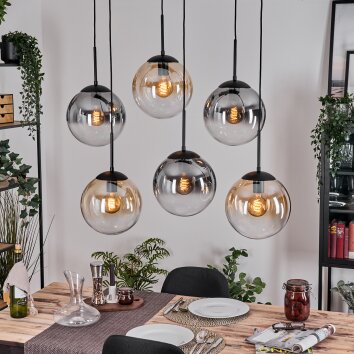 Gastor Suspension, Boule lumineuse, Suspension Ambre, Clair, Fumé, 6 lumières Gastor Suspension, Boule lumineuse, Suspension Ambre, Clair, Fumé, 6 lumières