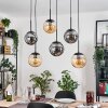 Gastor Suspension, Boule lumineuse, Suspension Ambre, Fumé, 6 lumières