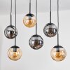 Gastor Suspension, Boule lumineuse, Suspension Ambre, Fumé, 6 lumières