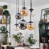 Gastor Suspension, Boule lumineuse, Suspension Ambre, Clair, Fumé, 6 lumières