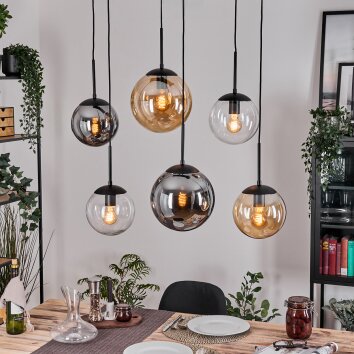 Gastor Suspension, Boule lumineuse, Suspension Ambre, Clair, Fumé, 6 lumières Gastor Suspension, Boule lumineuse, Suspension Ambre, Clair, Fumé, 6 lumières