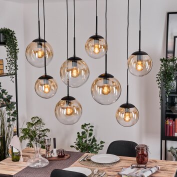 Gastor Suspension, Boule lumineuse, Suspension Ambre, Clair, 8 lumières Gastor Suspension, Boule lumineuse, Suspension Ambre, Clair, 8 lumières