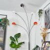 Nikkala Lampadaire Chrome, Blanc, 5 lumières