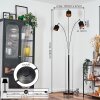 Alsen Lampadaire Chrome, Noir, 3 lumières
