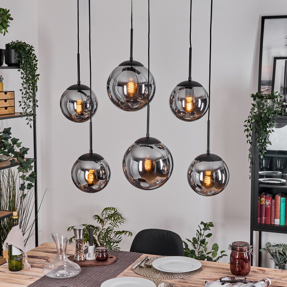 Gastor Suspension, Boule lumineuse, Suspension Fumé, 6 lumières main product photo
