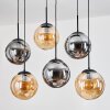 Gastor Suspension, Boule lumineuse, Suspension Ambre, Fumé, 6 lumières
