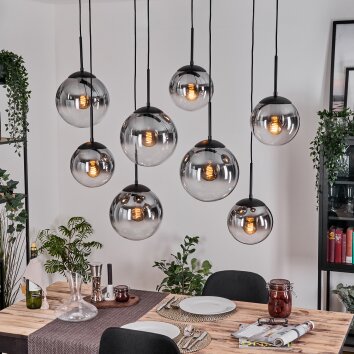 Gastor Suspension, Boule lumineuse, Suspension Clair, Fumé, 8 lumières