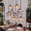 Koyoto Suspension, Boule lumineuse, Suspension Écru, Noir, 8 lumières