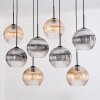 Koyoto Suspension, Boule lumineuse, Suspension Écru, Noir, 8 lumières