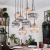 Koyoto Suspension, Boule lumineuse, Suspension Écru, Noir, 8 lumières