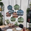 Koyoto Suspension, Boule lumineuse, Suspension Écru, Noir, 8 lumières