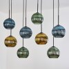 Koyoto Suspension, Boule lumineuse, Suspension Écru, Noir, 8 lumières