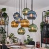 Koyoto Suspension, Boule lumineuse, Suspension Écru, Noir, 8 lumières