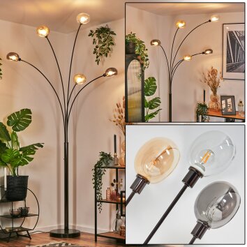 Nikkala Lampadaire Chrome, Noir, 5 lumières Nikkala Lampadaire Chrome, Noir, 5 lumières