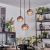 Koyoto Suspension, Boule lumineuse, Suspension grappe 30 cm Clair, Cuivré, 3 lumières