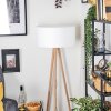 Saladillo Lampadaire Bois clair, Blanc, 1 lumière