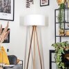 Saladillo Lampadaire Bois clair, Blanc, 1 lumière