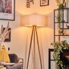 Saladillo Lampadaire Bois clair, Blanc, 1 lumière
