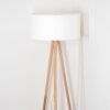 Saladillo Lampadaire Bois clair, Blanc, 1 lumière