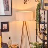 Saladillo Lampadaire Bois clair, Blanc, 1 lumière