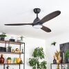 Mosstena Plafonnier, Ventilateur de plafond lumineux LED Bois foncé, Noir, 1 lumière, Télécommandes