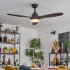 Mosstena Plafonnier, Ventilateur de plafond lumineux LED Bois foncé, Noir, 1 lumière, Télécommandes