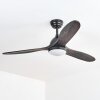 Mosstena Plafonnier, Ventilateur de plafond lumineux LED Bois foncé, Noir, 1 lumière, Télécommandes