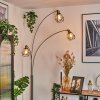 Yaak Lampadaire Nickel mat, Noir, Blanc, 3 lumières