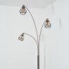 Yaak Lampadaire Nickel mat, Noir, Blanc, 3 lumières