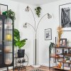 Yaak Lampadaire Nickel mat, Noir, Blanc, 3 lumières