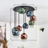 Ripoll Plafonnier, Boule lumineuse Bleu, Vert, Cuivré, 9 lumières