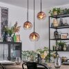 Ripoll Suspension, Boule lumineuse, Suspension grappe Clair, Cuivré, 3 lumières