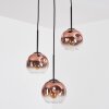 Ripoll Suspension, Boule lumineuse, Suspension grappe Clair, Cuivré, 3 lumières