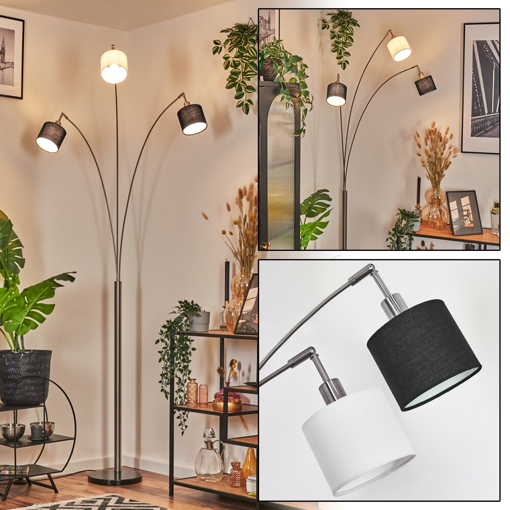 Bassagoda Lampadaire Nickel mat, Noir, 3 lumières main product photo