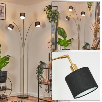 Bassagoda Lampadaire Laiton, Noir, 3 lumières Bassagoda Lampadaire Laiton, Noir, 3 lumières