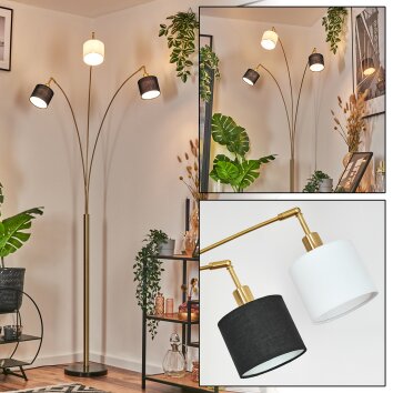 Bassagoda Lampadaire Laiton, Noir, 3 lumières