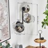 Ripoll Boule lumineuse, Applique murale Chrome, Clair, Fumé, 3 lumières