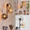 Ripoll Boule lumineuse, Applique murale Ambre, Clair, Fumé, 3 lumières