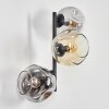 Ripoll Boule lumineuse, Applique murale Ambre, Clair, Fumé, 3 lumières